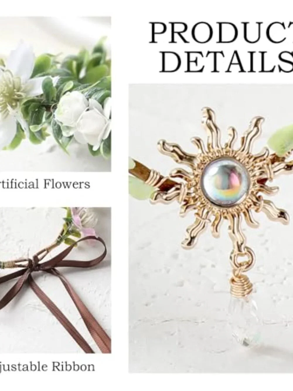 Handcrafted Woodland Flower Elf Crown Fairy Circlet Renfaire